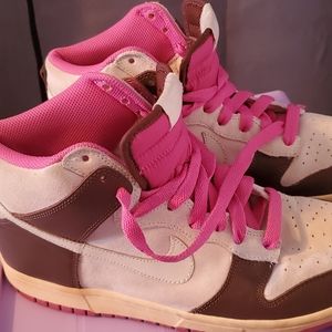 Nike brown and pink shoes